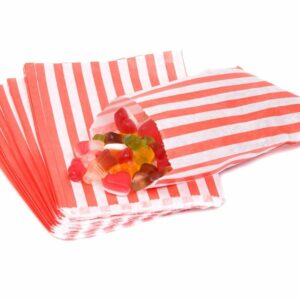 Candy Stripe Plastic Bags (5" x 7")