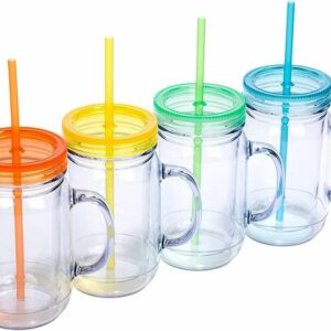 Plastic Jars with Lids and Handles